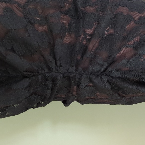 Coldwater Creek Lace Floral Cowl Neck Ruched Formal Dress 8 Black Brown - Picture 11 of 16